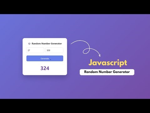Random Number Generator Using JavaScript | Modern UI Mini Project (HTML CSS JS)