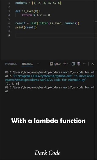 python Lambda Function | Python | Dark Code