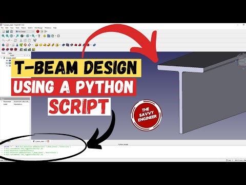 FreeCAD | Editable T-Beam Profile using a Python Script