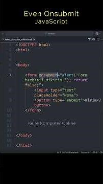 Learn JavaScript for Beginners: HTML Event Attribute onsubmit