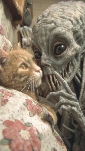 This Cat Gave the Creepy Alien a Reality Check #shorts #alien #funny