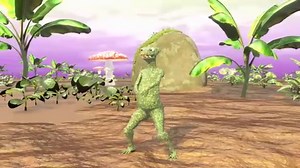Girgit !!------ On an Unknown Island  !!  Cartoon Lizard Dance