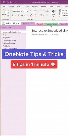 8 #OneNote tips & tricks in 1 minute #officetips #teachertechtips #edutok #Microsoft #notes #gtd #notetaking