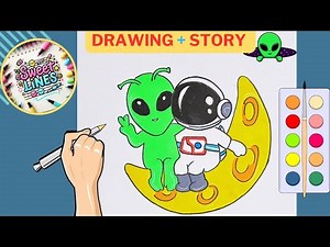 How to Draw an Astronaut and Alien Friends | how to draw for beginners