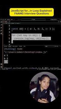 JavaScript for...in Loop Explained | FAANG Interview Questions #faang #faangpreparation #javascript