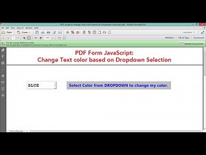 Adobe Acrobat Pro PDF Form Script to change Text color based on Dropdown selection