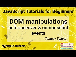 26 - MouseOver & MouseOut Event in JavaScript | JavaScript Programming Tutorials for Beginners