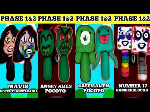 Making Sprunki OC Mavis, Angry Alien, Green Alien, Number 17 Phase 1&2 #sprunki #sprunkioc