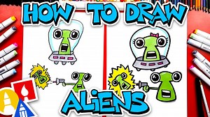 How To Draw Funny Cartoon Aliens - Art For Kids Hub — Free Drawing Lessons for Kids -