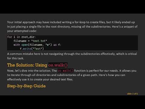 How to Create a File in Every Folder of a Directory Using Python
