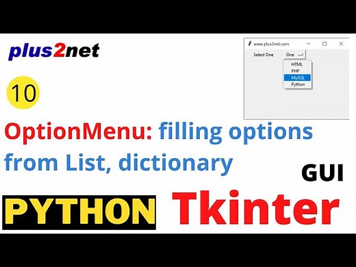 Tkinter OptionMenu to show dropdown list box with options from List and dictionary values to users