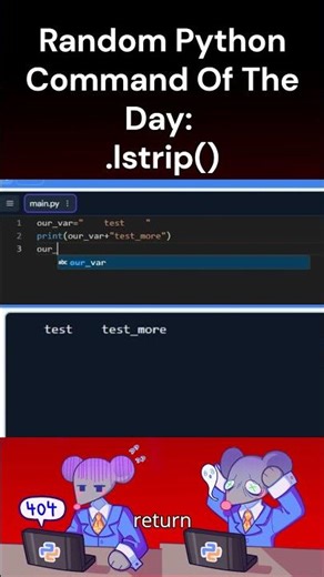 Random Python Command Of The Day, .lstrip() #coding #python #programming