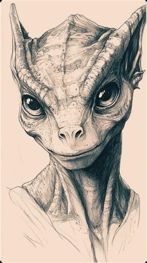 Realistic Alien Drawing in 30 Seconds!#shorts #trending #viral
