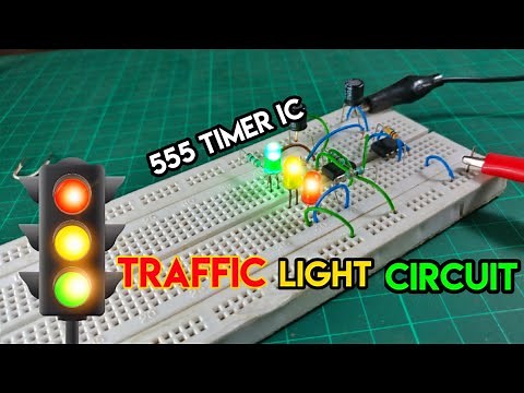 Traffic Light Circuit Using | 555 Timer IC | Led Projects.