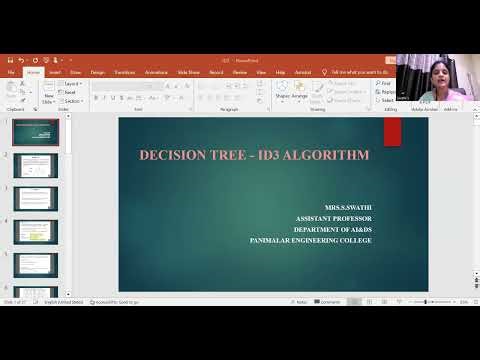 Decision Tree ID3 Alogorithm Lecture by Mrs. SWATHI S