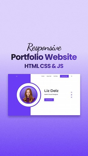 Bedimcode | Frontend Developer on Instagram: "Responsive Portfolio Website HTML CSS & JavaScript 🔥 Full video tutorial, link in bio 💙 Join @bedimcode for more content 🔔 Visit my channel on YouTube https://www.youtube.com/@Bedimcode #website #webdeveloper #webdesigner #webdevelopers #websitedesign #landingpage #landingpagedesign #webdev #websitedesigner #webdesign #webdeveloping #responsivewebdesign #html #html5 #htmlcoding #htmlcode #css #css3 #javascript #frontend #frontenddev #frontenddevel