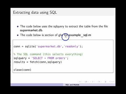 Using SQL from Matlab