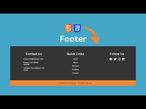 footer html css footer design in html css | Tarun Code