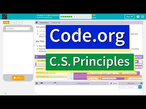 Code.org Lesson 3.6 Lists Practice | Tutorial with Answers | Unit 5 C.S. Principles 2022