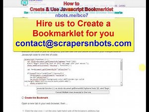 🖦 How to CREATE JAVASCRIPT BOOKMARKLET 📀 - step-by-step instructions how to create a JS bookmarklet