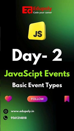 JavaScript Events || Basic Event types