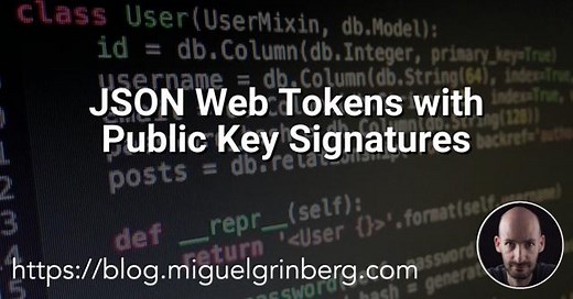 JSON Web Tokens with Public Key Signatures