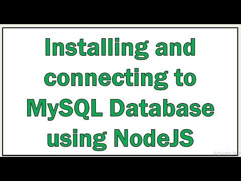 Installing and connecting to MySQL database using Node.js
