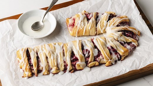 Raspberry-Cream Cheese Holiday Crescent Danish