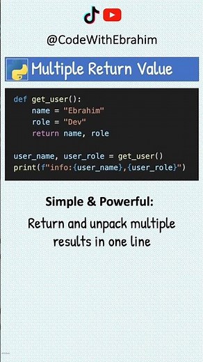 Python: Did you know Python can return multiple values at once? 🤯🐍