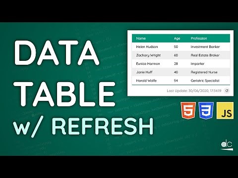 Data Table with Async Refresh using HTML, CSS, JS and Express.js
