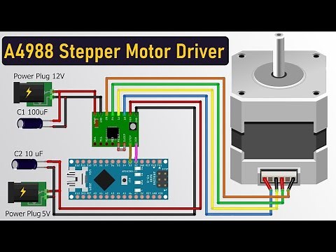 A4988 Tutorial | Control NEMA17 Stepper Motor with A4988 Stepper Motor Driver Module & Arduino