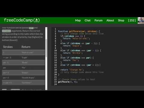 Golf Code, freeCodeCamp Basic Javascript