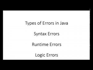 Types of Common Errors in Java programming Eclipse