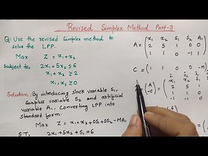 Revised Simplex Method | Example 3 | Linear Programming Problem | Operation Research | Hindi