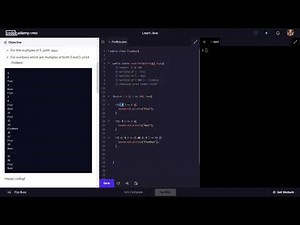 Learn Java - 6.2 Java Loops FizzBuzz Exercise | Codecademy Walkthrough