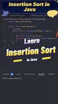 how to do insertion Sort in java , insertion Sort, sorting algorithms #java ‪@codefamily‬