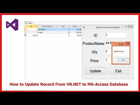 How to Update Data From VB.NET to MS-Access Database||VB.NET Tutorial