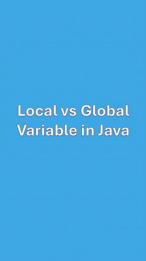 Local vs Global Variables in Java 🔥 | Simple Explanation #javaprogramming #java #javatutorial