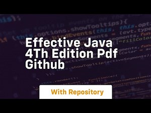 effective java 4th edition pdf github