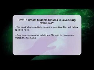 How To Create Multiple Classes In Java Using Netbeans? - Next LVL Programming