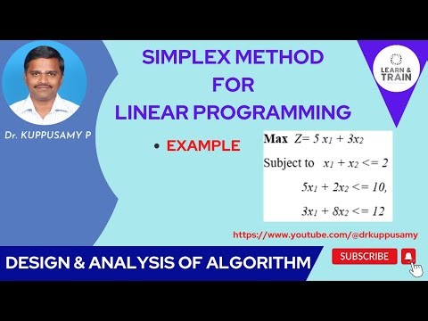 41 Simplex Method for Linear Programming Problem (LPP) - Example