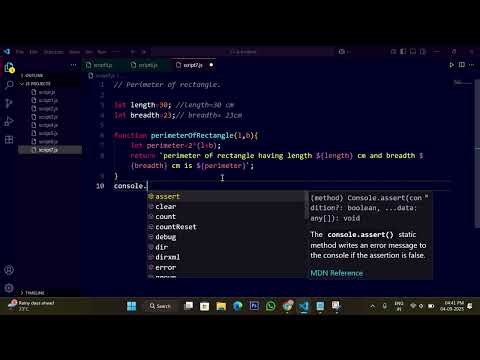JavaScript Tutorial | Find Perimeter of Rectangle | Beginner JavaScript Program