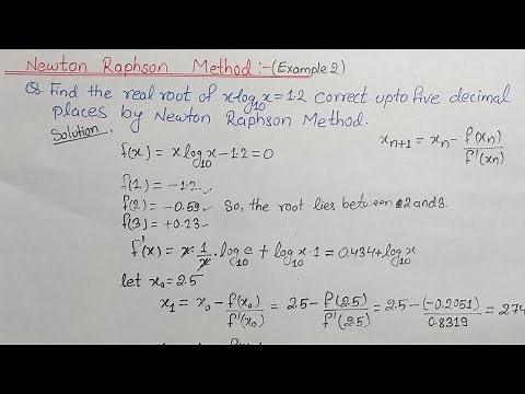 Newton Raphson Method || Newton Raphson Method Example