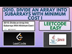 Leetcode | 3010. Divide an Array Into Subarrays With Minimum Cost I | Easy | Java Solution