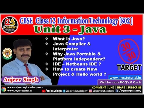 Class 12 Information Technology Unit 3 Java Fundamental Part 1 | Information Technology 802 | IT 802