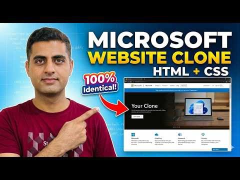Build Microsoft Website Clone | HTML & CSS Full Project for Beginners