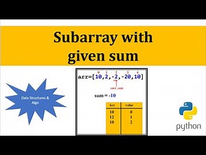 Subarray with given Sum | Python Code