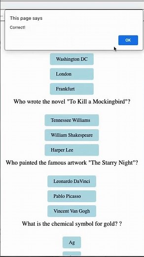 Create a Quiz using HTML CSS and Javascript