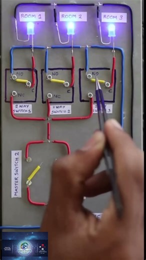 Master switch wiring with two way switch example#foryou #electricalhacks #electricaltips #electrical