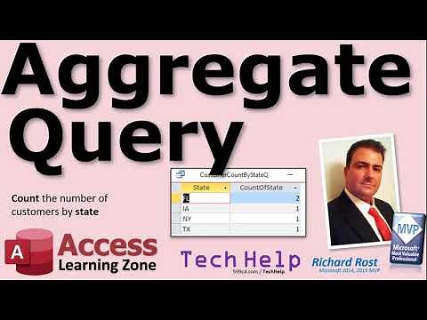 Aggregate Query in Microsoft Access to Show Customer Count by State. Totals. Group By.